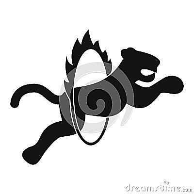 Tiger in flaming hoop simple illustration Vector Illustration