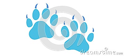 tiger footprint blue Vector Illustration