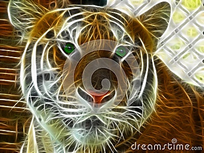 Tiger head fractal Stock Photo