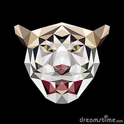 Tiger head low polygon vector Vector Illustration