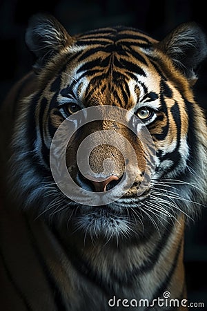 Tiger head portrait, created with generative AI Stock Photo