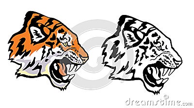 Tiger head profile Vector Illustration