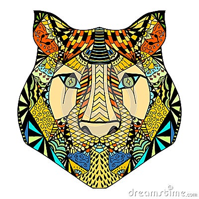 Tiger head sketch Vector Illustration