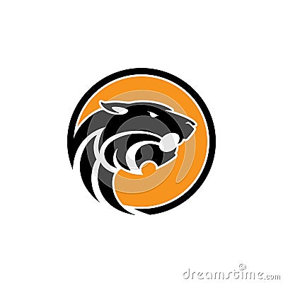 Tiger head - vector logo concept illustration in classic graphic style. Tiger head silhouette sign. Bengal tiger head creative il Vector Illustration