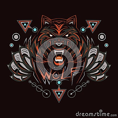 Wolf vector. vector wolves Cartoon Illustration