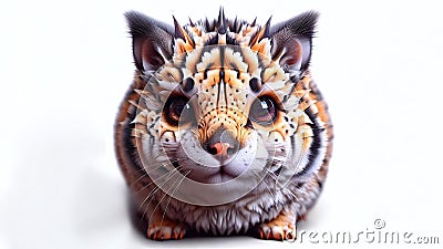 Tiger Kitten: A Cute and Unique Wallpaper, AI generated Illustration, realistic Cartoon Illustration