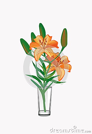 Tiger lily in a glass Stock Photo