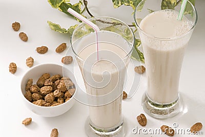 Tiger nut milk. Horchata de chufa. Stock Photo