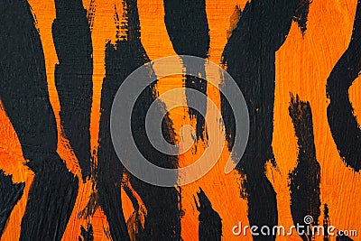 Tiger. Orange black striped acrylic. Fashionable design background Stock Photo