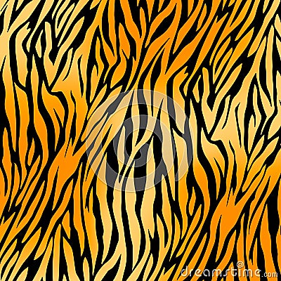 seamless tiger print pattern and background vector illustration Vector Illustration