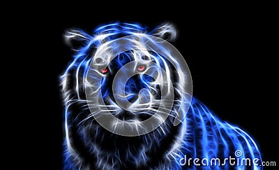 Tiger with red eyes Stock Photo