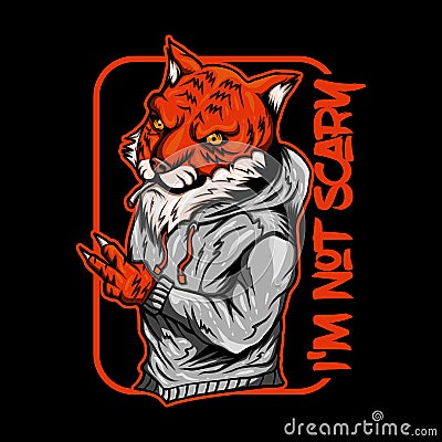 Tiger smoke vector illustration design Cartoon Illustration