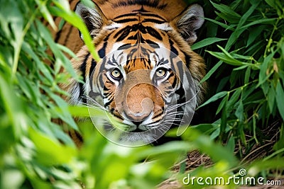 a tiger stalking unseen prey Stock Photo