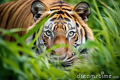 a tiger stalking unseen prey Stock Photo