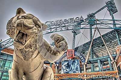 Tiger outside Comerica Park, Detroit, Michigan Editorial Stock Photo