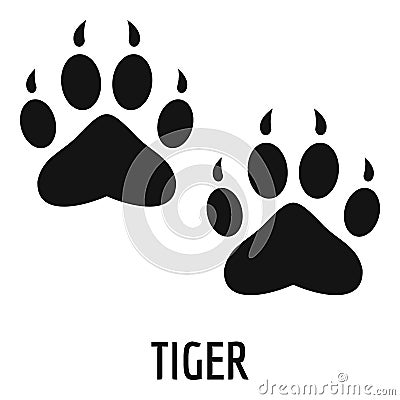 Tiger step icon, simple style. Vector Illustration