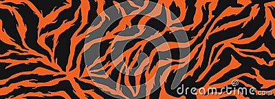 Tiger stripes pattern, animal skin, line background. Vector seamles texture Vector Illustration