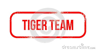 Tiger team - red grunge rubber, stamp Stock Photo