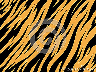 Tiger texture abstract background orange black. Vector jungle strip Vector Illustration