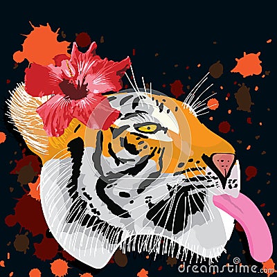 Tiger tongue Vector Illustration