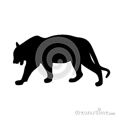 Tiger vector illustration black silhouette Vector Illustration