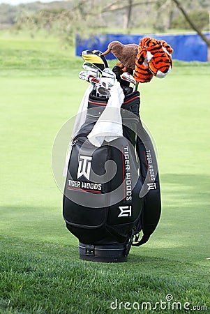 Tiger Woods Golf Bag Editorial Stock Photo