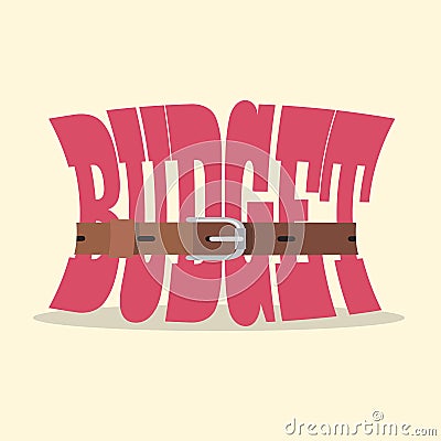 Tight budget and recession shrinking economy concept Vector Illustration