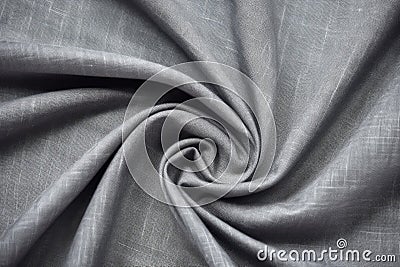 tight shot of grey linen fabric Stock Photo