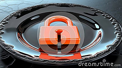 A tight shot of a secure lock, symbolizing the safeguarding of data and cybersecurity Stock Photo