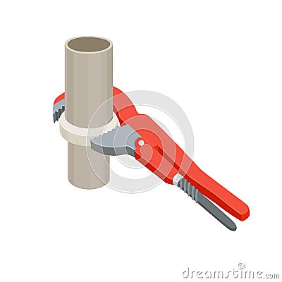 Tighten nut wrench Vector Illustration