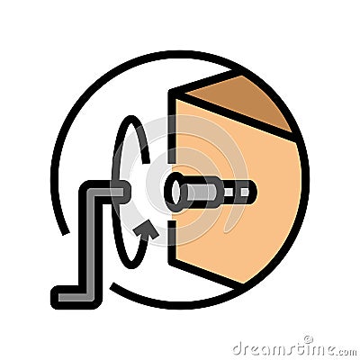 tighten screw wrench assembly furniture color icon vector illustration Vector Illustration