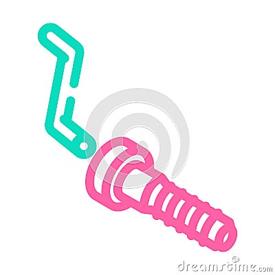 tighten screw wrench assembly furniture color icon vector illustration Cartoon Illustration