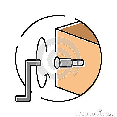 tighten screw wrench assembly furniture color icon vector illustration Vector Illustration