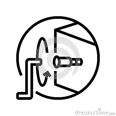 tighten screw wrench assembly furniture line icon vector illustration Vector Illustration