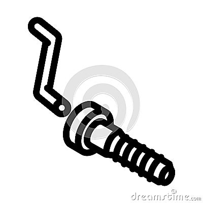 tighten screw wrench assembly furniture line icon vector illustration Vector Illustration