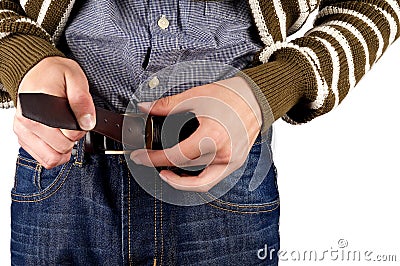 Tightening belt Stock Photo