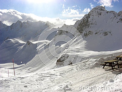 Tignes French Mountain Stock Photo