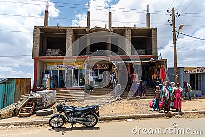 Tigray people in center of of Aksum, Ethiopia Africa Editorial Stock Photo