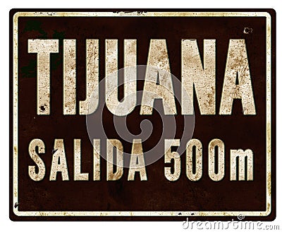 Tijuana City Limits Sign Salada Stock Photo