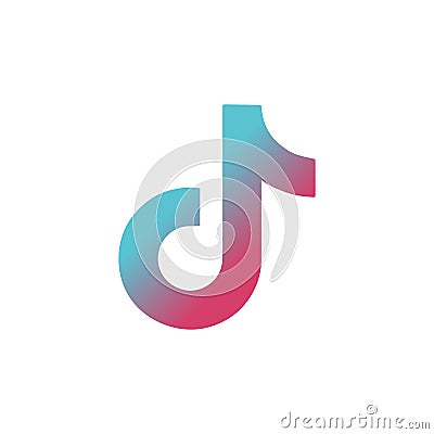 Tik Tok icon. Tricolor vector flat melody icon isolated on white background. Music, sound, equalizer icon design. Social Vector Illustration