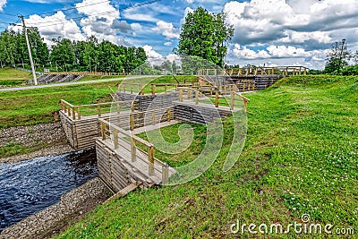 Tikhvin water system Stock Photo