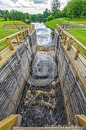 Tikhvin water system Stock Photo