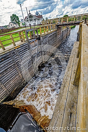 Tikhvin water system Stock Photo