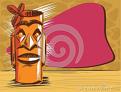 Tiki Bar style poster design Vector Illustration