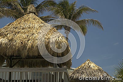 Tiki huts Stock Photo