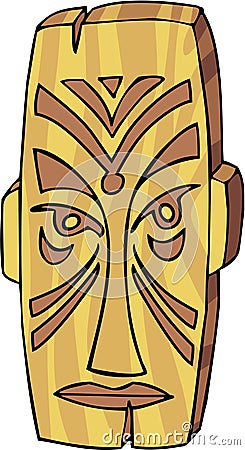 Tiki Mask Cartoon Illustration