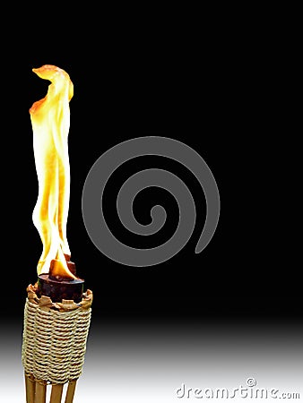 Tiki Torch on Black Stock Photo
