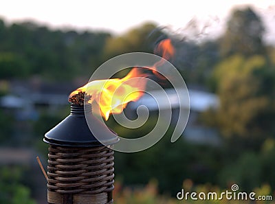 Tiki torch flame Stock Photo