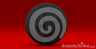 Tiktok 3d aplication icon isolated on red background, Editorial Stock Photo