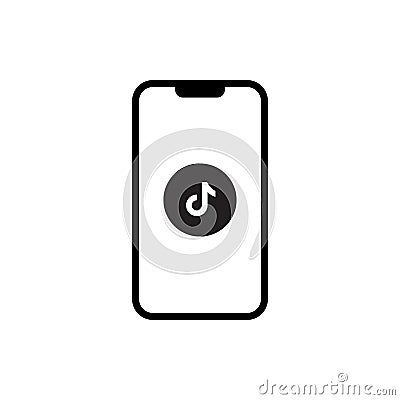 Tiktok icon on smartphone screen. Social media logo vector Vector Illustration